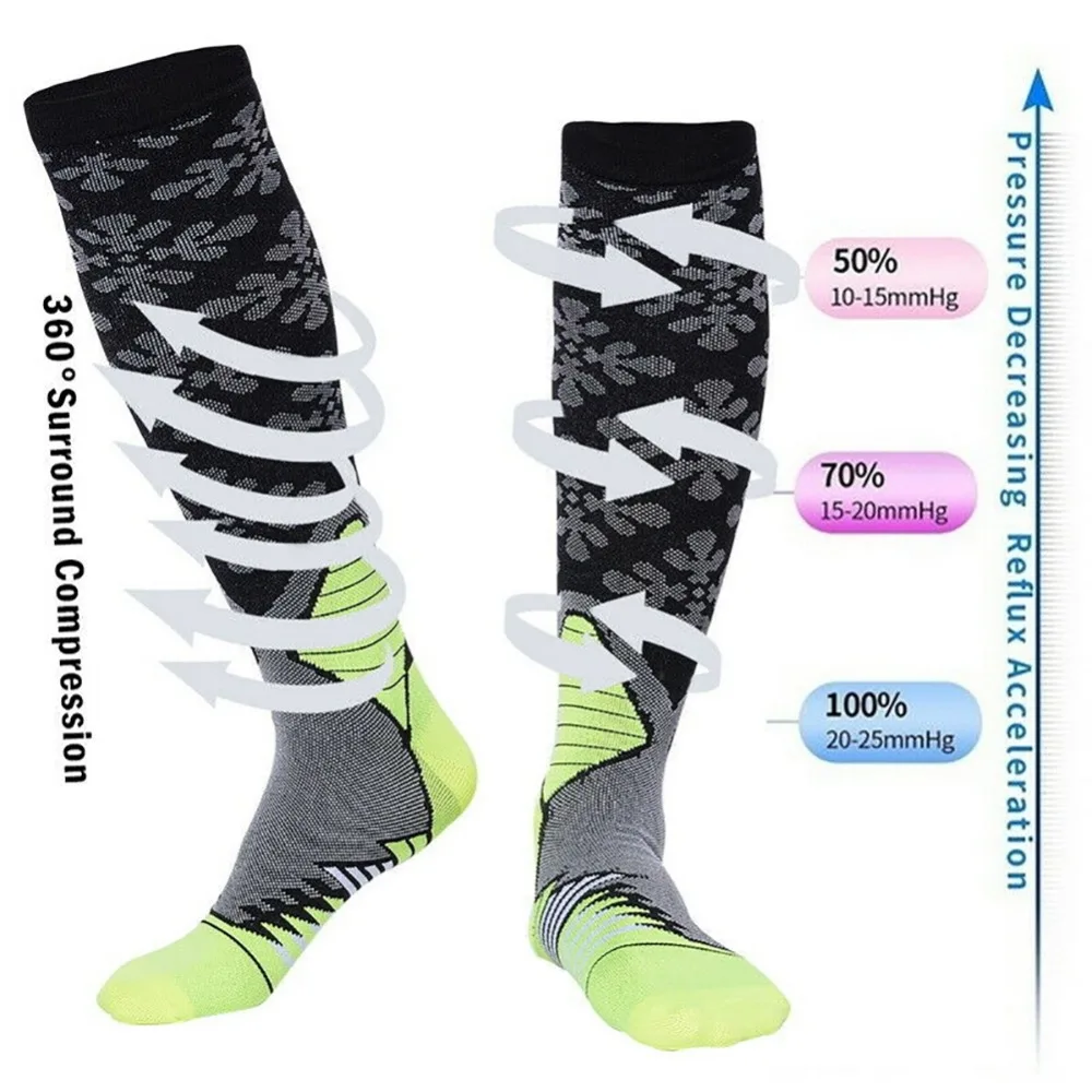Компрессионные носки до колена/длинные полиэфирные нейлоновые чулочно-носочные изделия для велоспорта, аксессуары для женщин и мужчин