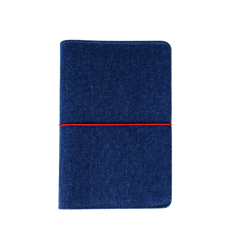 B Dark blue Red Cotton cloth covered A5 notebook pure colored botebook school used note book office school supplies pocketbook - Цвет: B Dark blue Red
