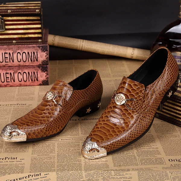 

Man Loafers Cow Leather Steel Toe Leisure Japanese Style KPOCOBKN Genuine Leather Full Grain Leather Slip-on Rubber