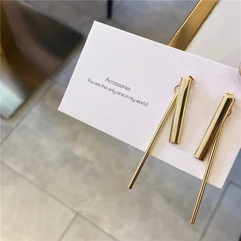 

S925 Needles South Korea Wear Earrings Non-mainstream Metallic Ear Stud Long Earrings 1306