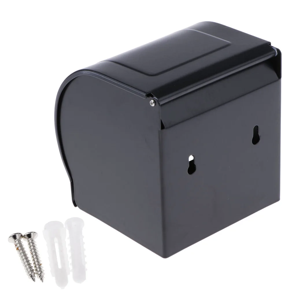 Metal Wall Mounted Tissue Storage Box Bath Toilet Tissue Holder Bathroom Shelf Toilet Accessories