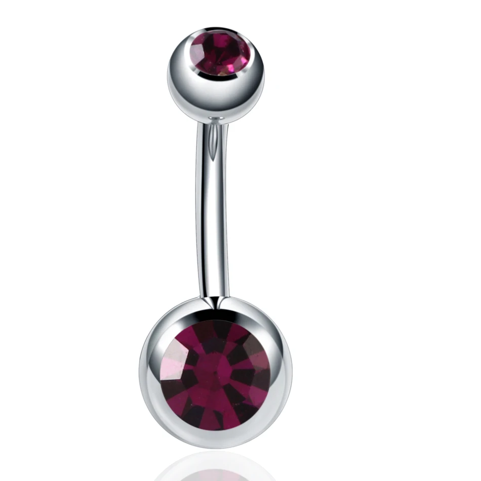 Belly Button Piercings 10Pcs/lot Stainless Steel Navel Piercings Rhinestone Belly Button Rings Ombligo Ball Nombril Sexy Body Jewelry