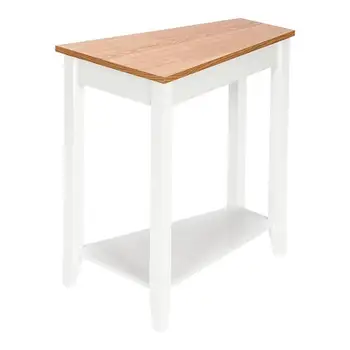 

[(20.3-40) x 60 x 61cm] Simple and Irregular Sofa Table Light Walnut Color White