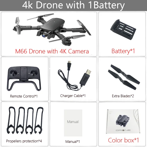 4K 1B BX Black LAUMOX M66 Радиоуправляемый Дрон с камерой 4K широкоугольный оптический поток позиционирования жестов фото Wi-Fi FPV складной Квадрокоптер Дрон Vs XS812 - Цвет: 4K 1B BX Black