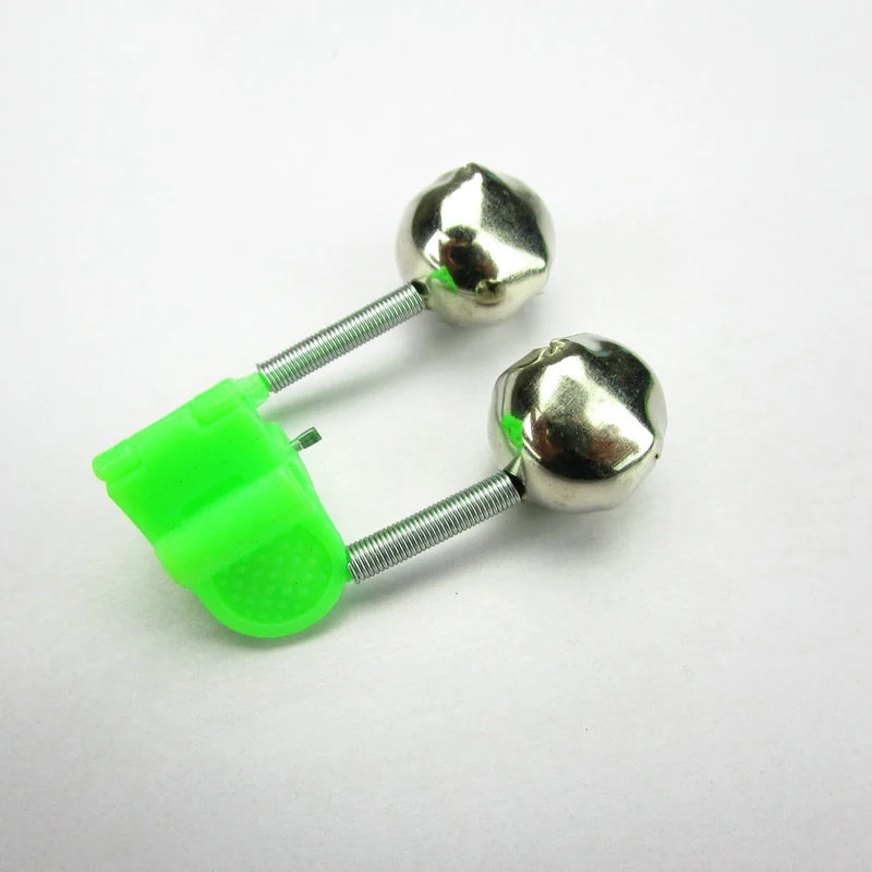 20 pcs/lot fishing alarm clip outdoor twin bell ring pole clamp bite bait bells alarm bells fishing accessories new