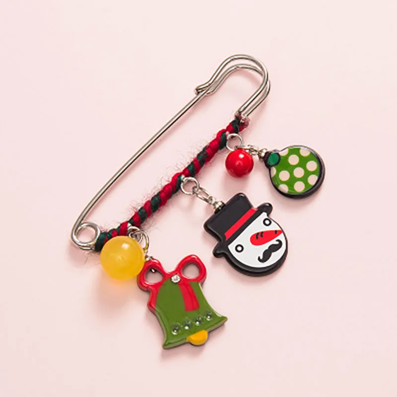 

Christmas old man elk snowman hair ball rhinestone brooch pin buckle sweater accessories