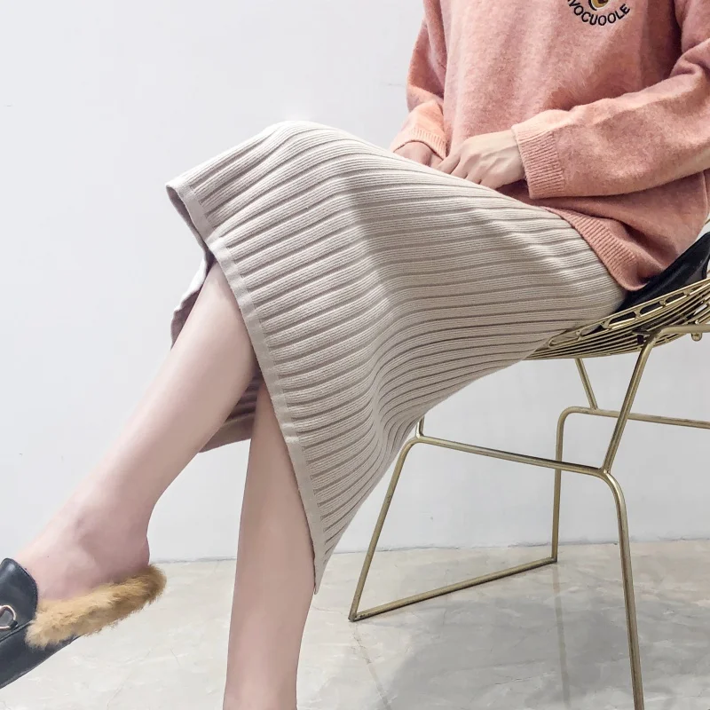 

12768 (3rd room, 9th row, 1st row) Actual shooting of the new knitted half-length knitted skirt 39