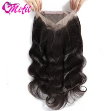Волосы Mifil 360, фронтальная кружевная застежка, бразильские волнистые волосы с детскими волосами, человеческие волосы Remy, кружевная застежка, часть