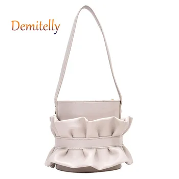 

Fashion Drape Style Women's Handbag French Niche Design Soft Leather Shoulder Bag Luxury Brand Mini Tote Bag Purse Shopping Bag