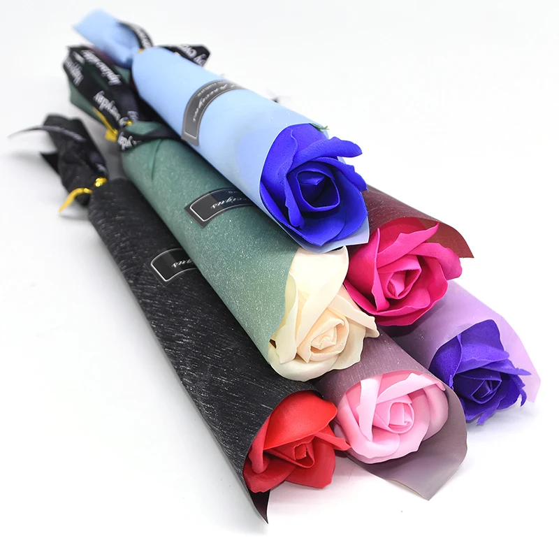 10/5Pcs Soap Rose Bouquet Valentines Day Gift for Fridend Wedding Bouquet Home Decorations Holding Artificial Rose Flowers