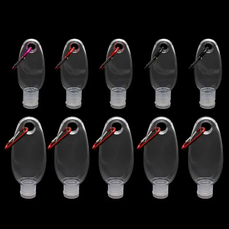 

5Pcs 30ml 60ml Mini Reusable Portable Empty Hook Spray Bottle Keychain Carrier