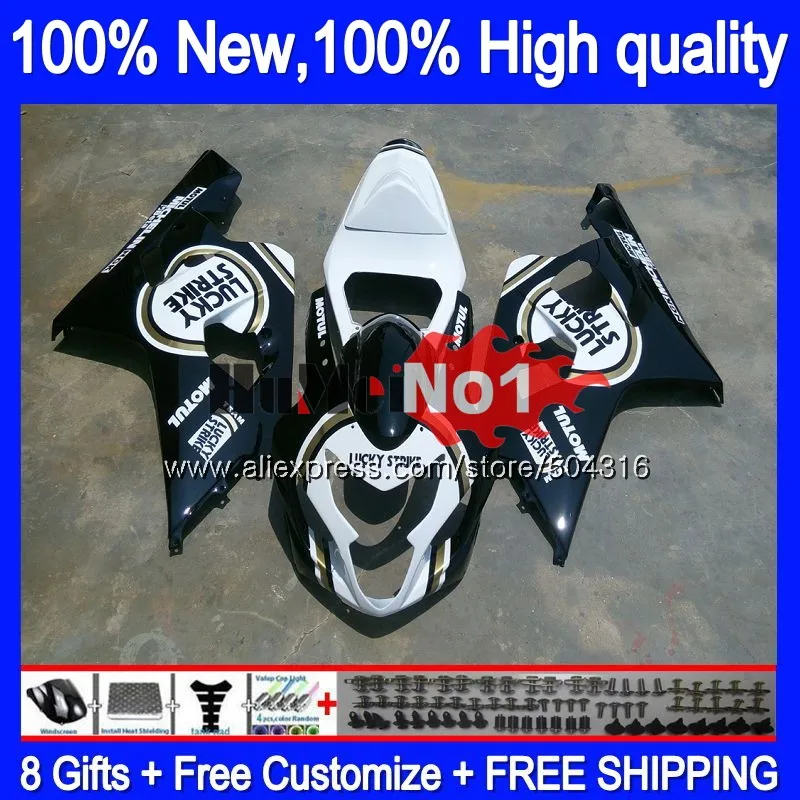 Корпус для SUZUKI GSXR600 GSX R600 K4 GSX-R600 2004 2005 15MC. 83 GSXR-750 GSXR 750 600 CC 04 05 GSXR750 04 05 обтекатель Lucky черный