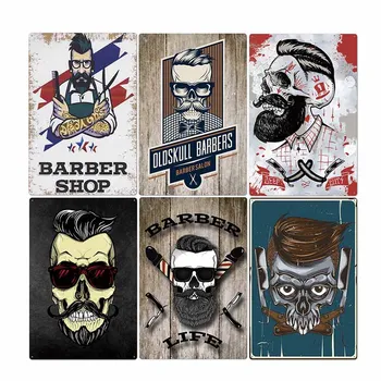 

Barber Shop Metal Tin Sign Vintage Barbershop Posters Shabby Bar Pub Wall Art Decoration Plaque 20*30cm