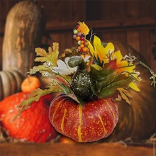 Украшения для Хэллоуина в виде тыквы искусственные реалистичные кленовые листья поддельные реалистичные осенние украшения забор на лужайке пейзаж DIY Украшение