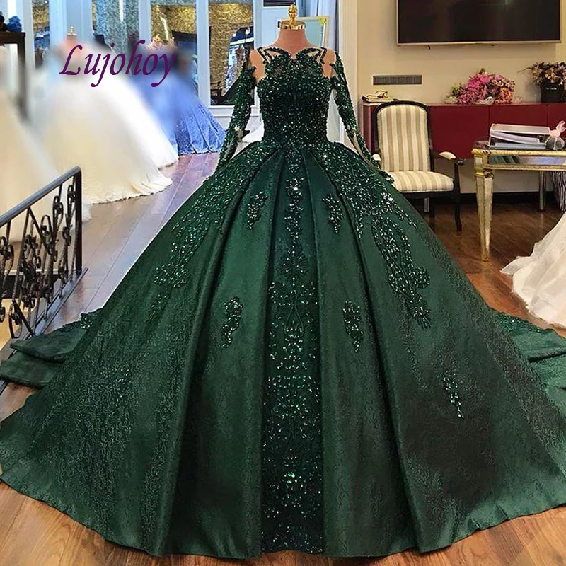 emerald green quinceanera dress