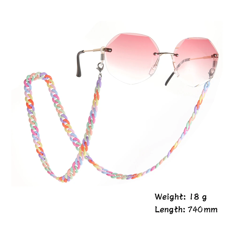 Fishhook Big Candy Acrylic Mask Chain Glasses Cord for Women Girl Sunglasses Straps Eyeglasses Chain Lanyards Neck Holder Gift