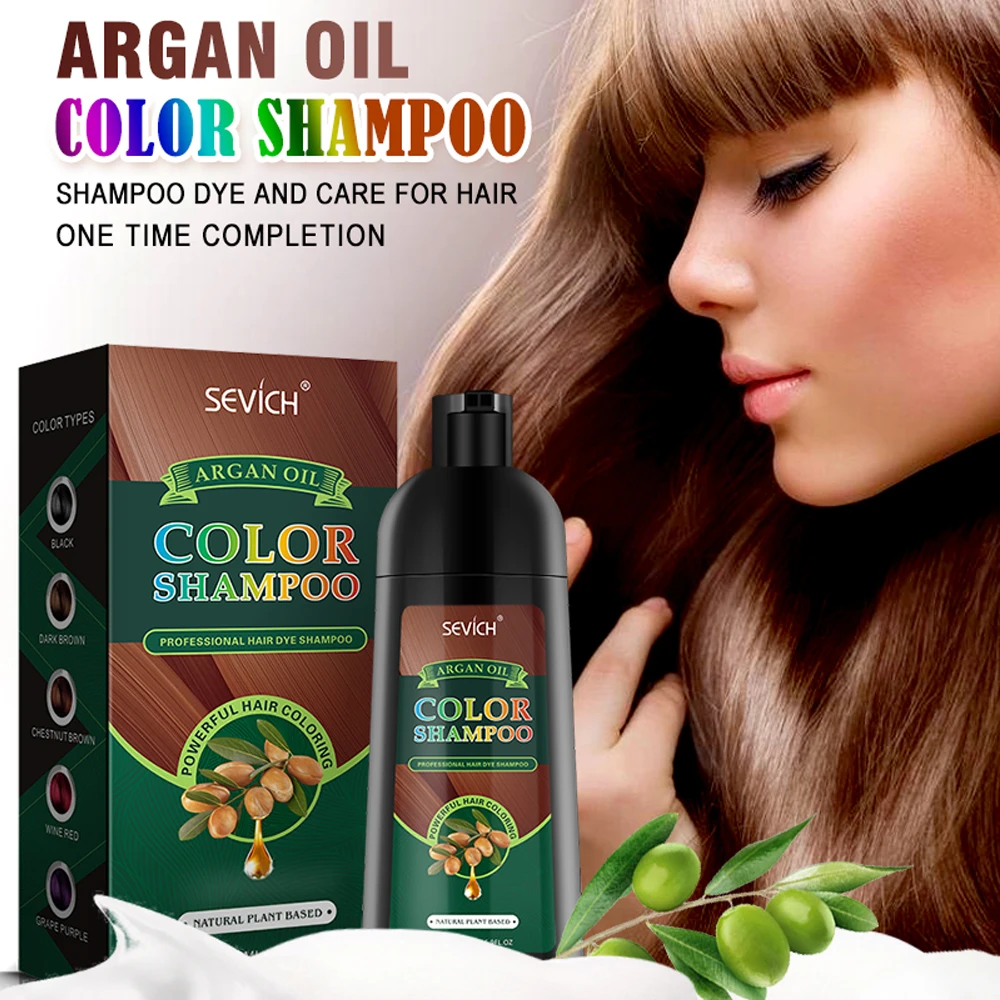 250ml Hair Color Shampoo Natural Argan Oil Essence Hair Dye Instant Cover  Moisturizing Organic Permanent Hair Coloring Shampoo - Shampoos - AliExpress