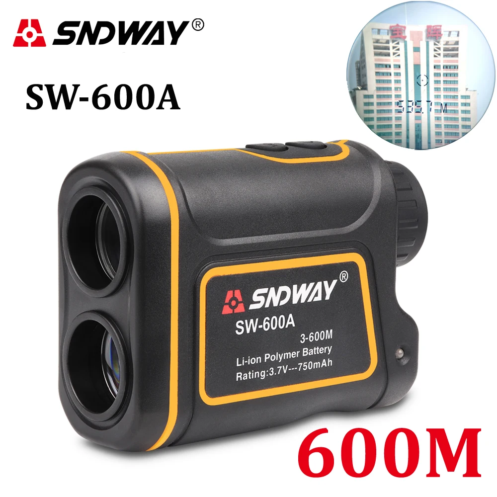 SW-600A 600m SNDWAY Telescope Range Finder Laser Distance Meter Digital Monocular Golf Hunting Rangefinder Speed Area Measurement LCD Display - Цвет: SW-600A 600m