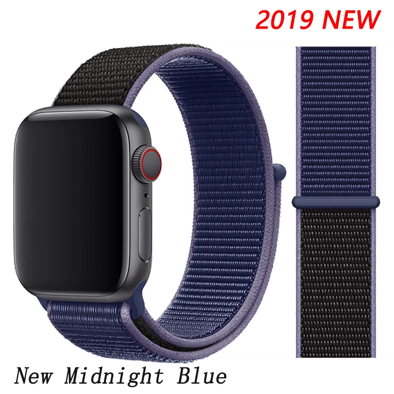 New Midnight Blue Ремешок для apple watch 5 4 band correa apple watch 42 мм 44 мм 38 мм 40 мм iwatch series 5 4 3 2 1 нейлоновый браслет pulseira - Цвет ремешка: New Midnight Blue