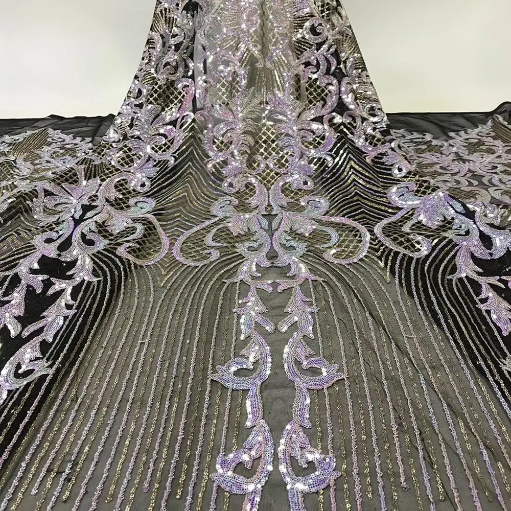 

Luxury african sequin lace fabric silver gold french lace fabric high quality tulle net lace fabric for wedding dresses 5 yards