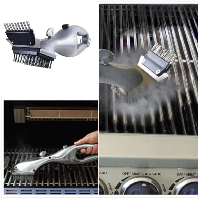 Color : White Pinyu Grill Daddy Original Steam Cleaning Barbeque Grill Brush for Charcoal,Cleaner with Steam Or Gas Accessories Cooking Tools 