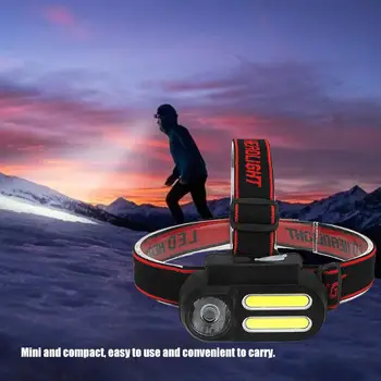

Portable XPE+COB LED Headlight USB Rechargeable Mini Outdoor Durable Camping Fishing Headlamps Emergency Flashlight