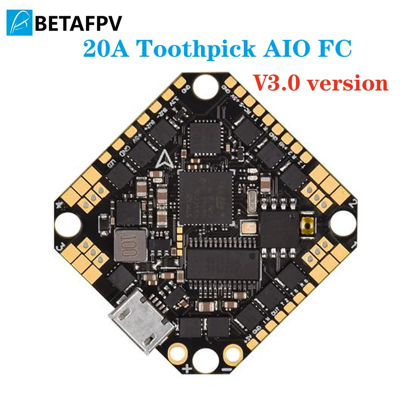 Безщеточный Контроллер полета Toothpick F4 2 4S AIO 20A(BLHeli_S) с процессором Betaflight MATEKF411 FC OSD
