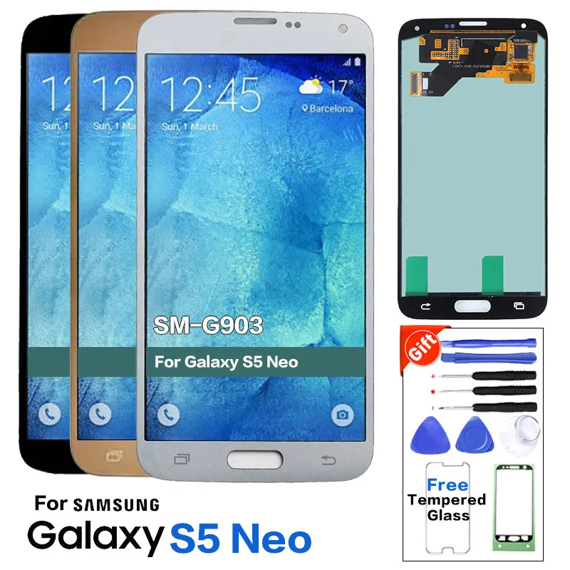 Супер AMOLED Оригинальный ЖК дисплей для Samsung Galaxy S5 Neo G903 G903F Новый сенсорный экран в