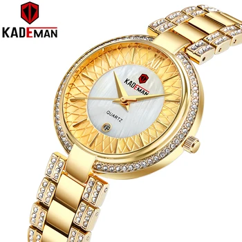 

KADEMAN Watch Women Luxury Quartz Watches Rose Gold Waterproof Watch Steel Belt Dresses Wrist Watch Girl Watch Dropshipping