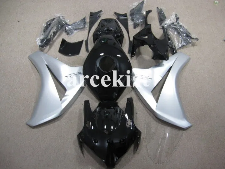 4 подарки ABS литья под давлением Обтекатели подходит для CBR1000RR 08 09 10 11 2008-2011 капот кузова набор на заказ белый серебристый - Цвет: Silver Black
