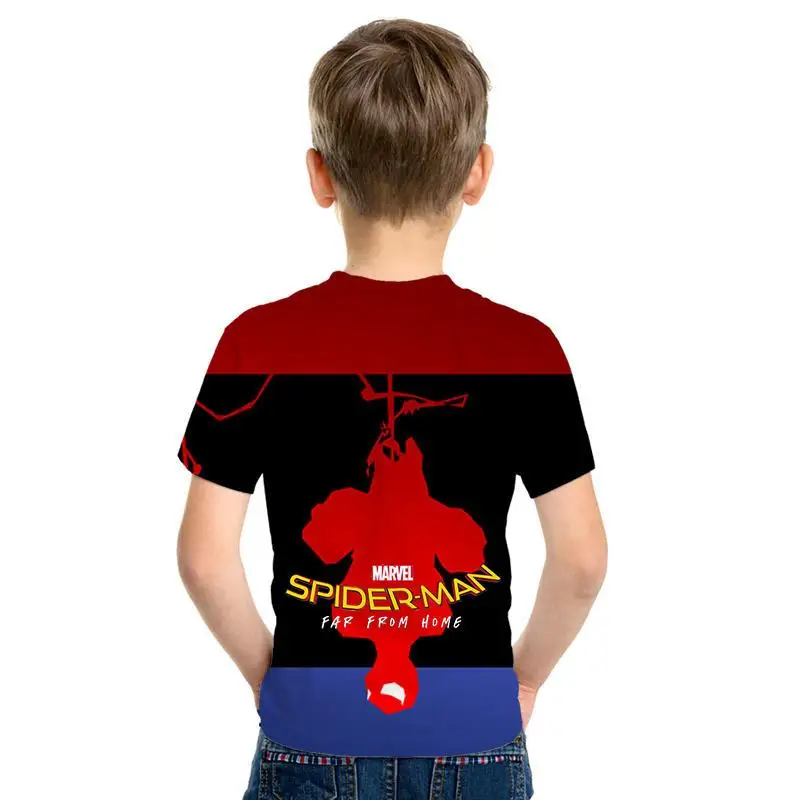 nueva pelcula Человек-паук 3D impresin camiseta nio camisa fresca camiseta ropa para nios corto manga
