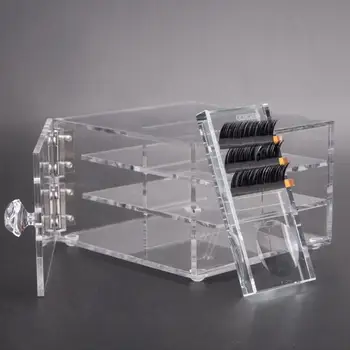 

6 Layers Transparent Eyelash Extension Storage Box Organizer Acrylic Lash Pallet Holder Case Grafting Eyelash Display