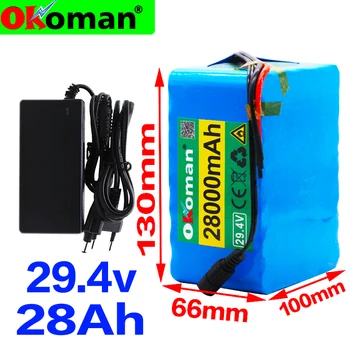 

high quality 7S5P 29.4v 28Ah battery pack 250w 29.4V 28000mAh lithium ion battery for wheelchair electric bicycle + charger