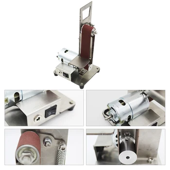 

DIY Electric Mini Belt Sander Fixed-angle Sharpener Cutting Edge Machine Angle Grinder Belt Sander Wood Metal Working EU plug
