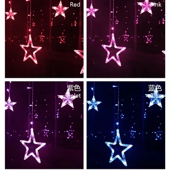 

6M 110V 220V LED Christmas Star Curtain Lights Icicle Light Outdoor/Indoor Garland String Fairy Lamp For Party Wedding Holiday