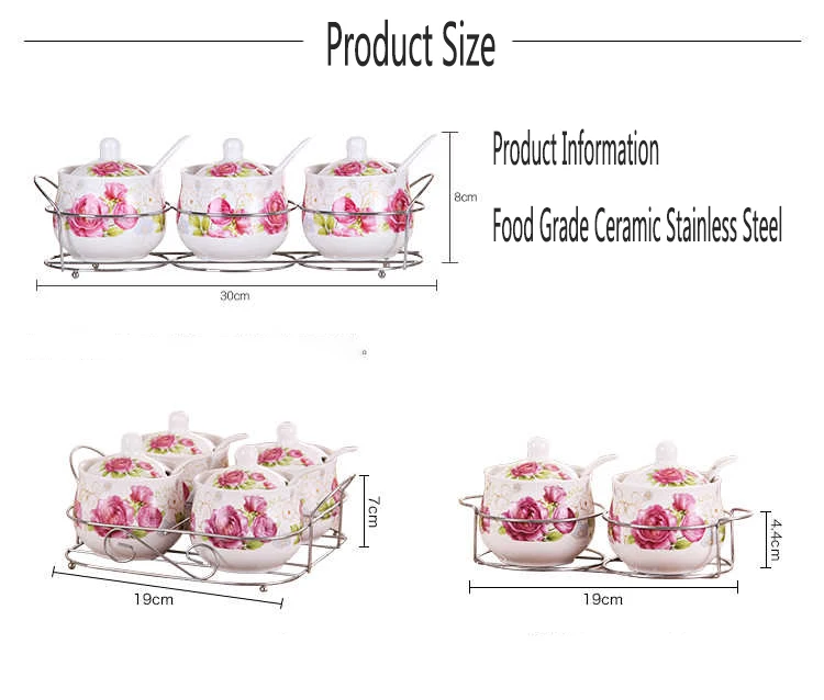 Керамическая приправа банка Европейская кухня Бытовая керамика приправа коробка для приправы может бутылка набор резервуар для соли MSG крышка отправить ложку