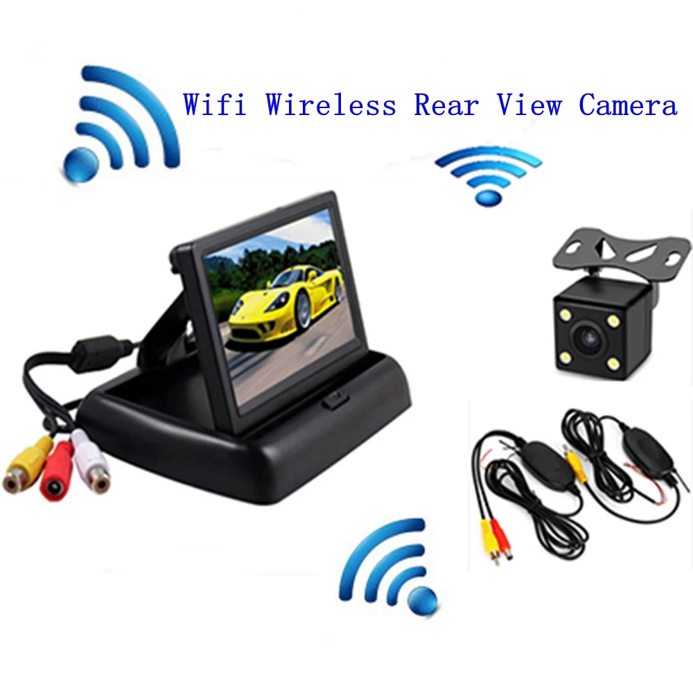 

4.3"Wifi Wireless Rear View Camera Folding 12V Auto Reverse Image Car Reversing Parking Monitor Video With Reverse HD Camera