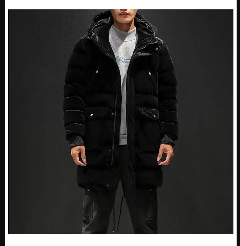 Новинка, мужские зимние толстые теплые пуховики, высокое качество, с капюшоном, длинные зимние пальто, новая мода, мужские длинные зимние пальто, Размер 3XL