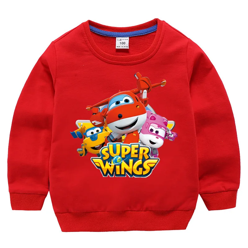 _ Детская футболка с длинным рукавом для мальчиков костюм капюшоном Super Wings