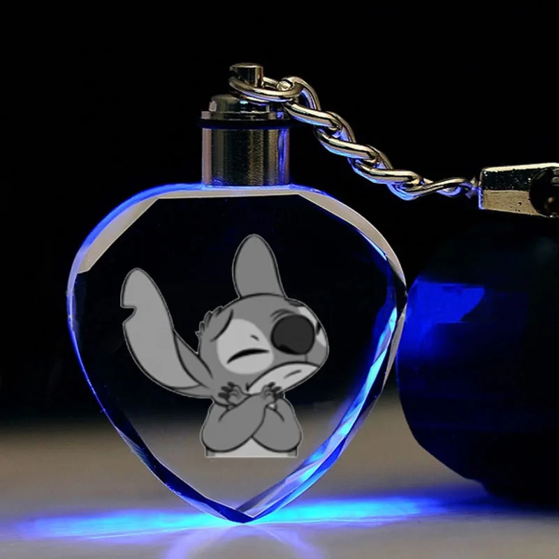 Disney стежка кристалл в форме сердца мультфильм брелок светодиодный Кулон для мальчиков и девочек подарок на день рождения игрушки Кукла Одежда