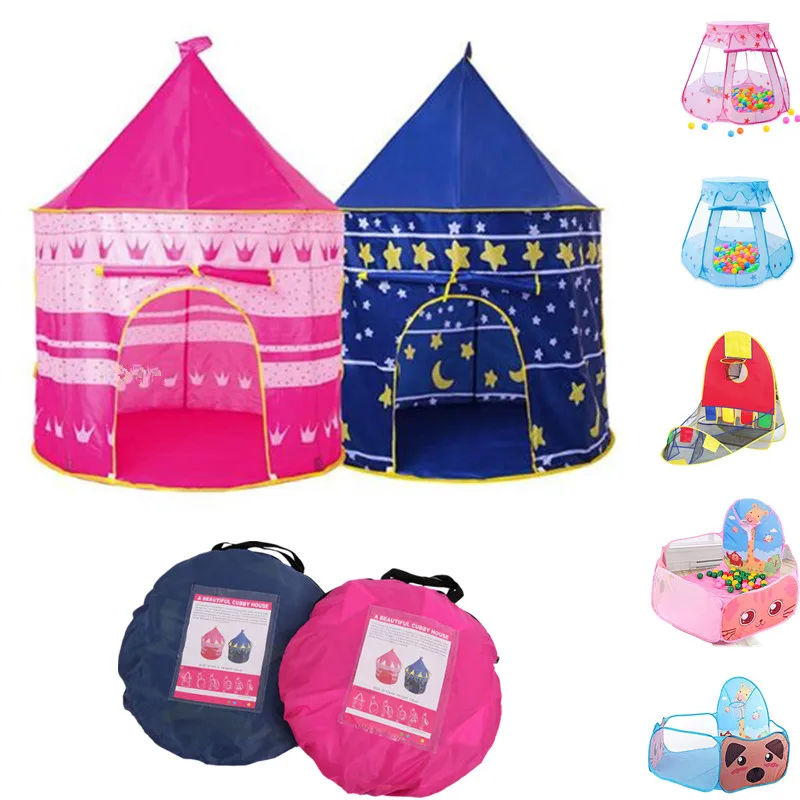 Play Tent Portable Foldable Tipi Prince Folding Tent Children Boy Cubby Play House Kids Gifts Outdoor Toy Tents Castle 1