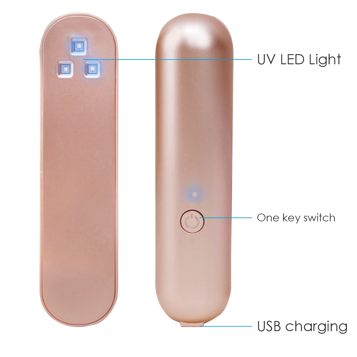 Hand-Held UV Sterilizing Light USB Charging 1 Button Smart Timer Anti-Bacteria Ultraviolet Disinfection Lamp For Cosmetic Tools Hand-Held UV Sterilizing Light USB Charging 1 Button Smart Timer Anti-Bacteria Ultraviolet Disinfection Lamp For Cosmetic Tools