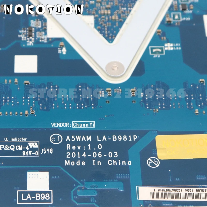 NOKOTION NBMQX11005 NB. MQX11.005 для acer aspire E5-511 E5-511G Материнская плата ноутбука A5WAM LA-B981P DDR3L 820M