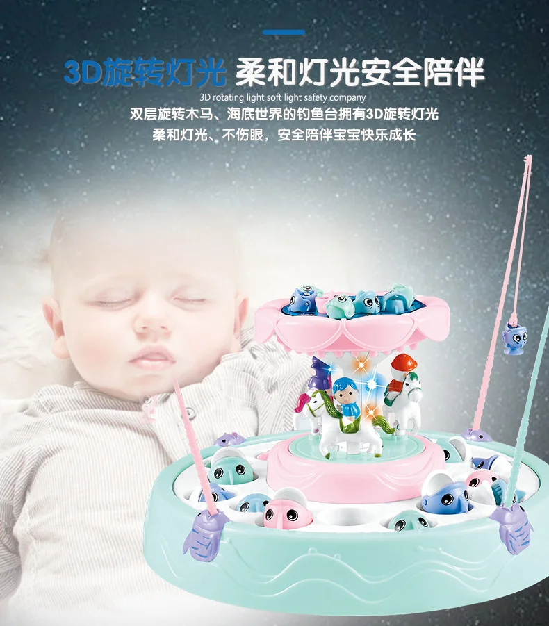 Chenghai игрушка для детей, игрушки для рыбалки, набор для бассейна, электрическая Магнитная вращающаяся игрушка для рыбалки, Тайваньская развивающая игрушка для девочек и мальчиков