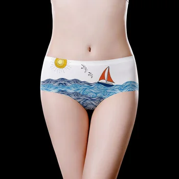 

Solitary Sail Printed Seamless Briefs Summer Dropship