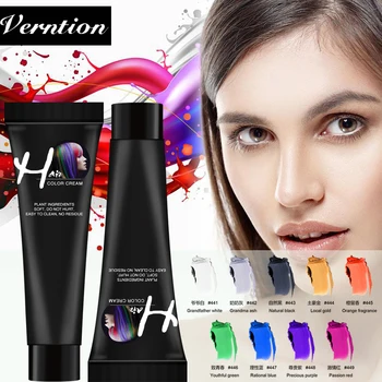 

Verntion Hair Dye Temporary Hair Color Wax Temporary Dye Disposable Dye Cream Hair Gel for Hair Coloring Styling Silver Grey