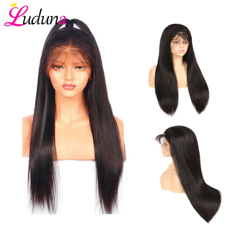 

Luduna 360 Lace Frontal Wigs Straight Human Hair Wigs Remy Lace Wigs with Baby Hair For Women Pre-Plucked Wig 150% Density