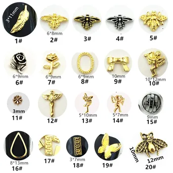 

50pcs/pack Japan Metal 3D Nail art Decorations Kawaii Angel Drop Butterfly Nail Parts Nail Accessories DIY Alloy Nail Supplies