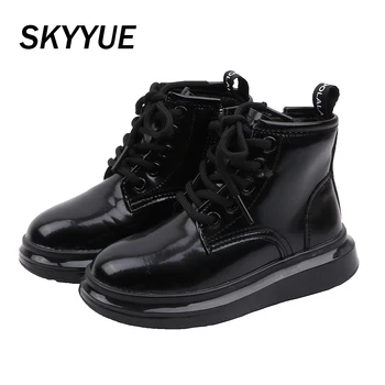 

Autumn Kids Martin Boots Children Ankle Boots Baby Girls Leather Boots Boys Brand Black Shoes Toddler Fashion Boots Soft Shoes