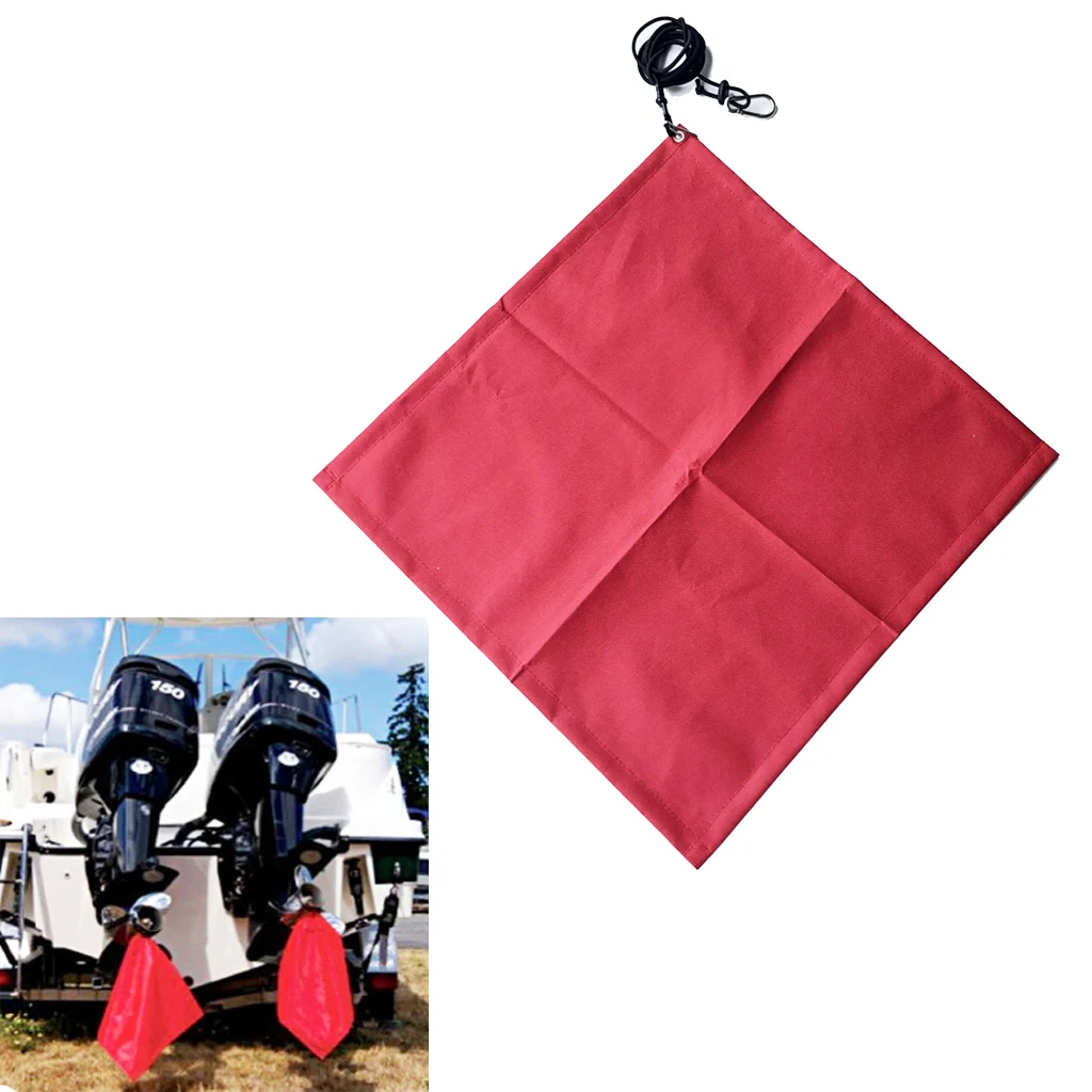 Performance Red Flag Kayak Boat Flag Marker Safety Travel Flag 45 x 45cm Red